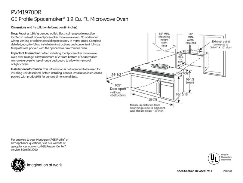 GE Profile Spacemaker PVM1970DR Manual GE Profile Spacemaker PVM1970DR Manual