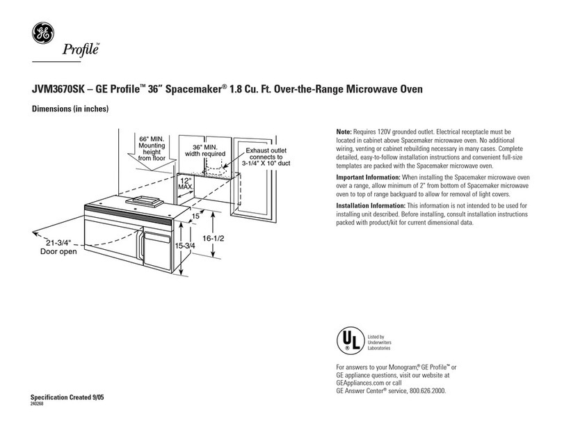 GE Profile Spacemaker JVM3670SK User guide