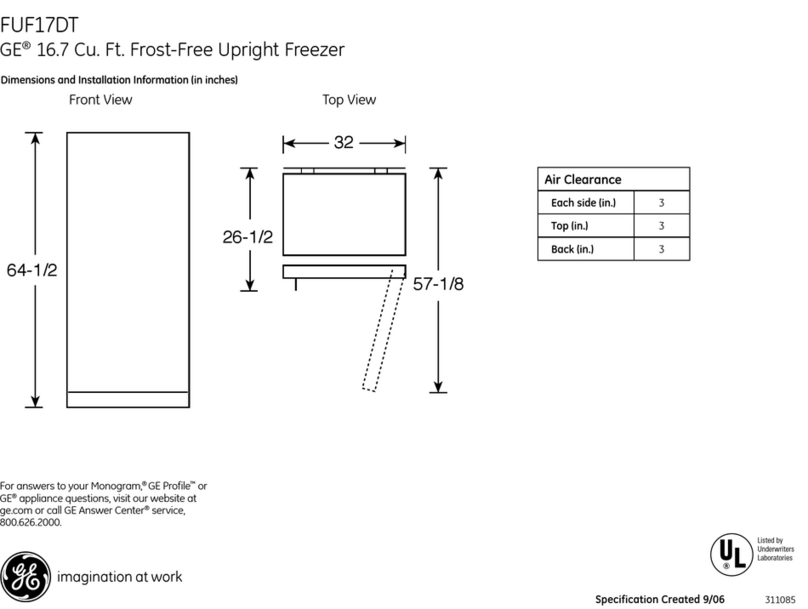 GE FUF17DTRWH Manual
