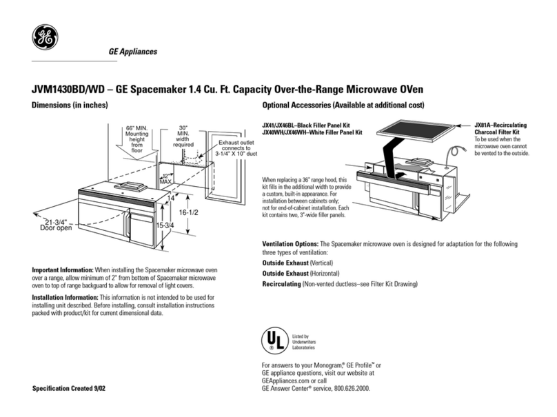 GE Spacemaker JVM1430WD Manual