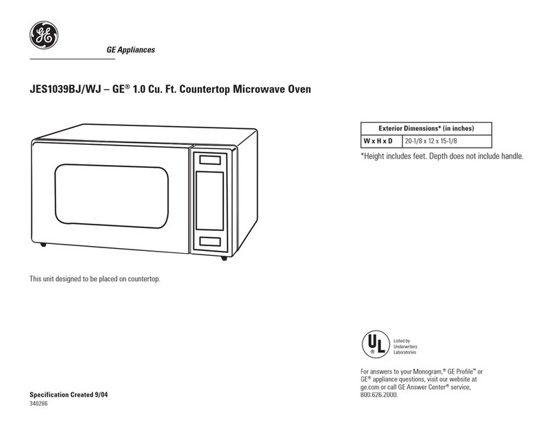 GE JES1039BJ User manual GE JES1039BJ User manual