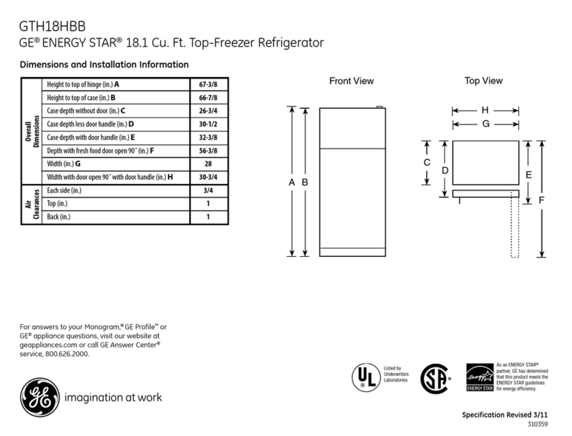 GE ENERGY STAR GTH18HBB Manual