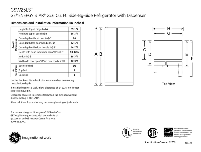 GE GSW25LSTSS Manual