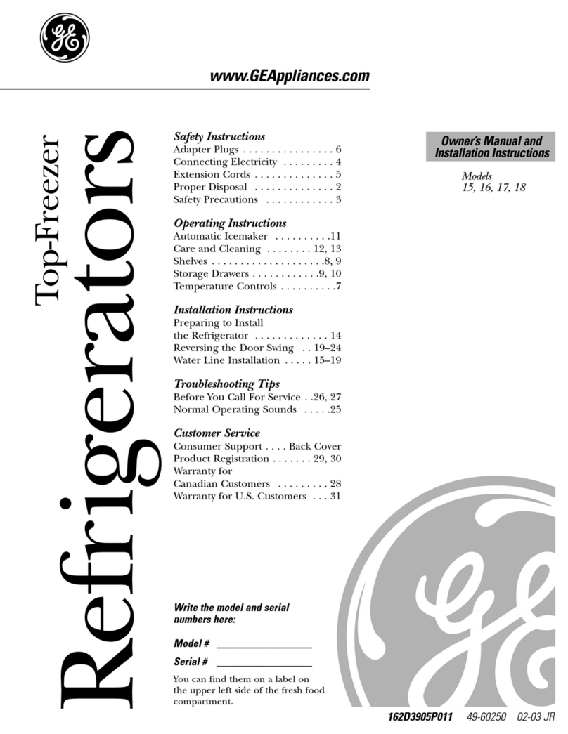 GE GTS17BBMR Operating instructions