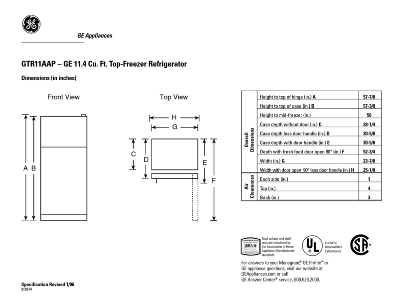 GE GTR11AAPR User manual