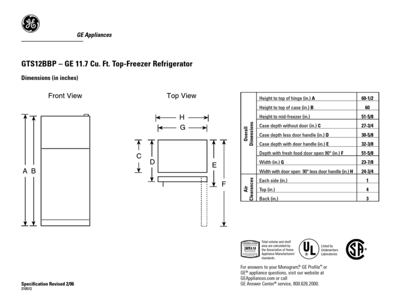 GE GTS12BBPL User manual