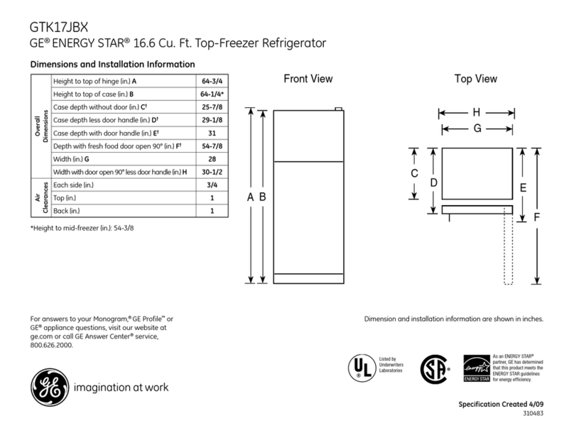 GE GTK17JBXBS Manual