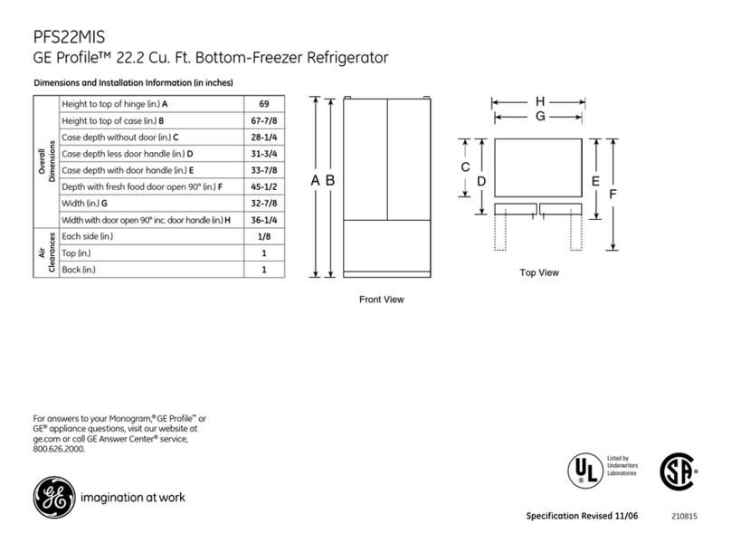 GE Profile PFS22MIS Manual