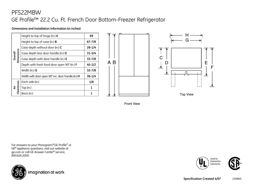 GE Profile PFS22MBW Manual