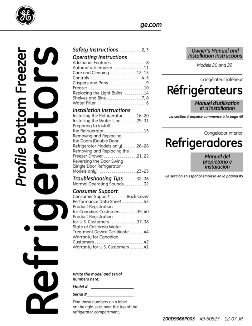 GE PDSS0MFXRSS - ProfileTM R 20.1 Cu. Ft. Bottom-Freezer Drawer... Operating instructions GE PDSS0MFXRSS - ProfileTM R 20.1 Cu. Ft. Bottom-Freezer Drawer... Operating instructions