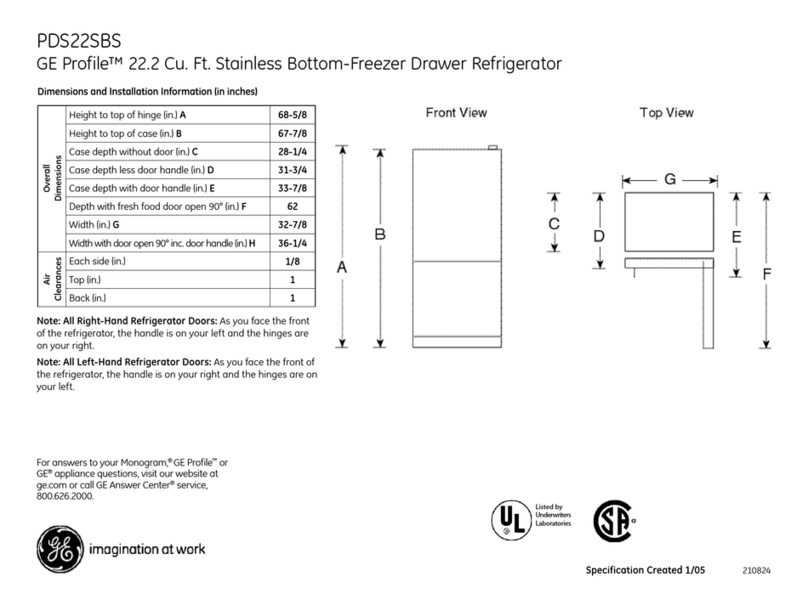 GE Profile PDS22SBSLSS Manual