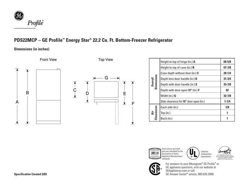 GE Profile Energy Star PDS22MCP User guide