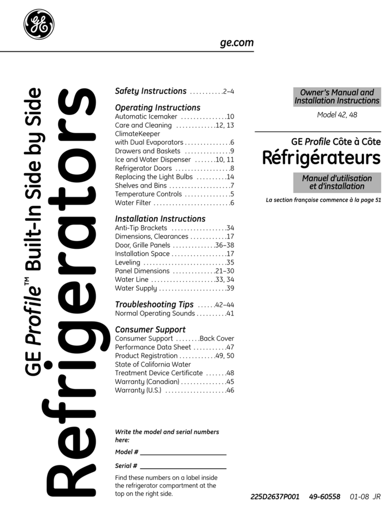 GE Profile PSB42YGXSV Operating instructions