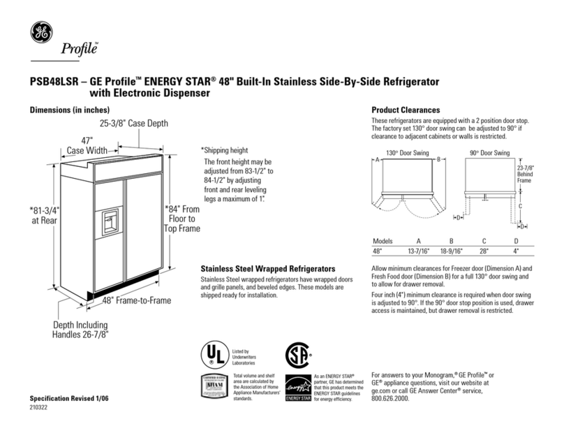 GE Profile PSB48L User guide