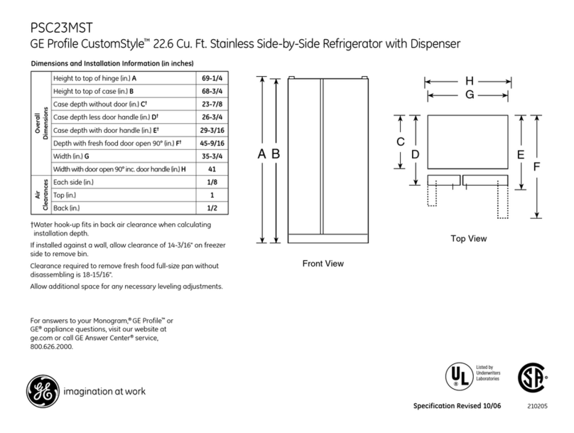 GE Profile PSC23MSTSS Manual