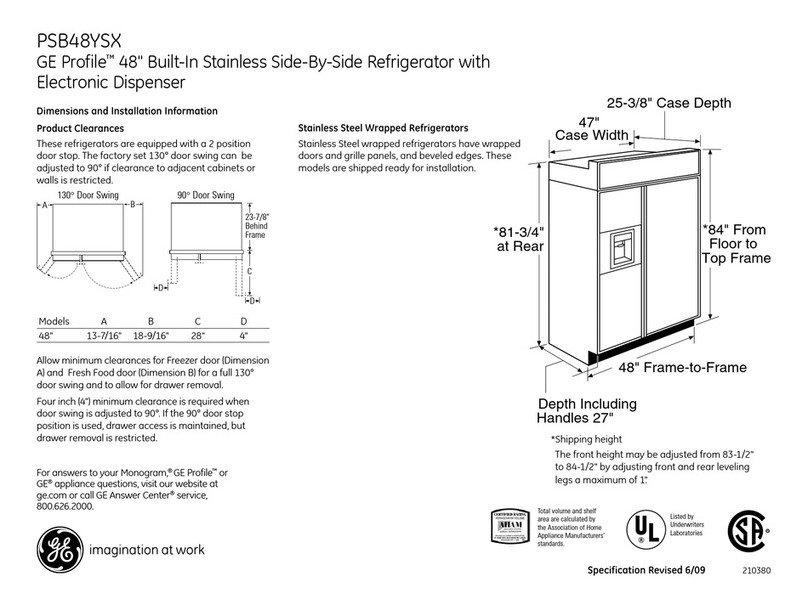 GE Profile PSB48YSX Manual