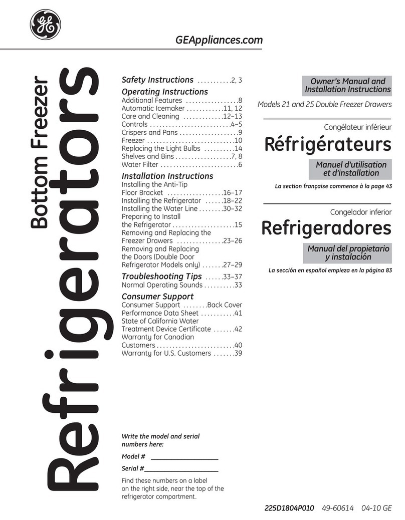 GE Profile PGCS1NFZSS Operating instructions