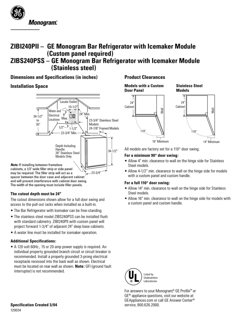 Monogram Monogram ZIBI240PII User guide