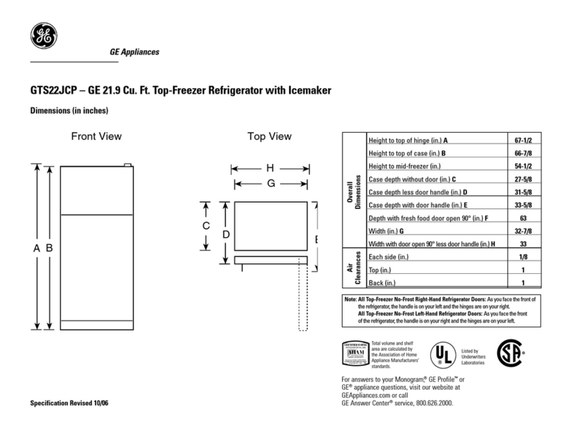 GE GTS22JCP User manual