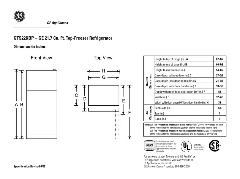 GE GTS22KBP User manual