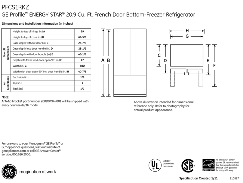 GE Profile PFCS1RKZSS Manual