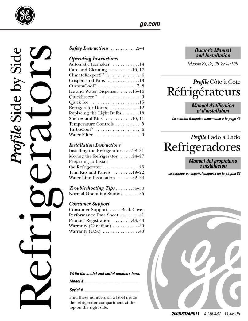 GE Profile PCF25PGT Safety guide