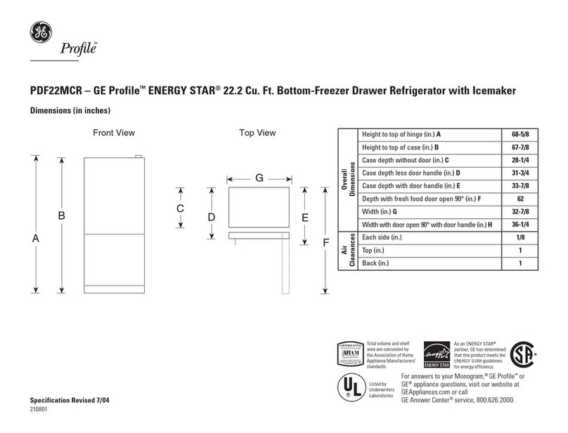 GE Profile PDF22MCR User manual GE Profile PDF22MCR User manual