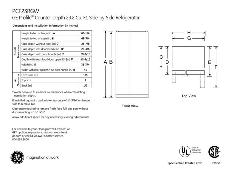 GE Profile PCF23RGW Manual