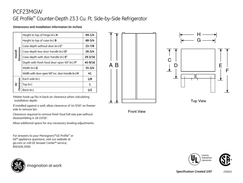 GE Profile PCF23MGW Manual