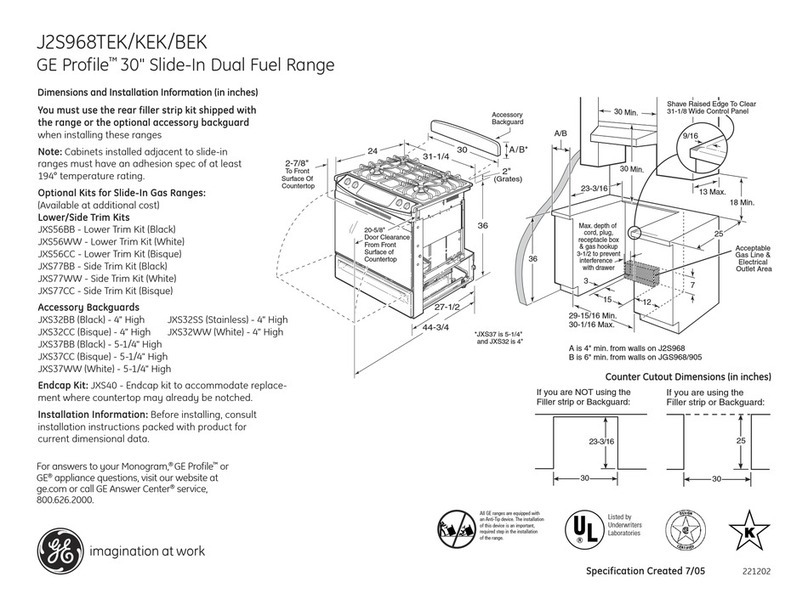 GE Profile J2S968 SERIES Manual