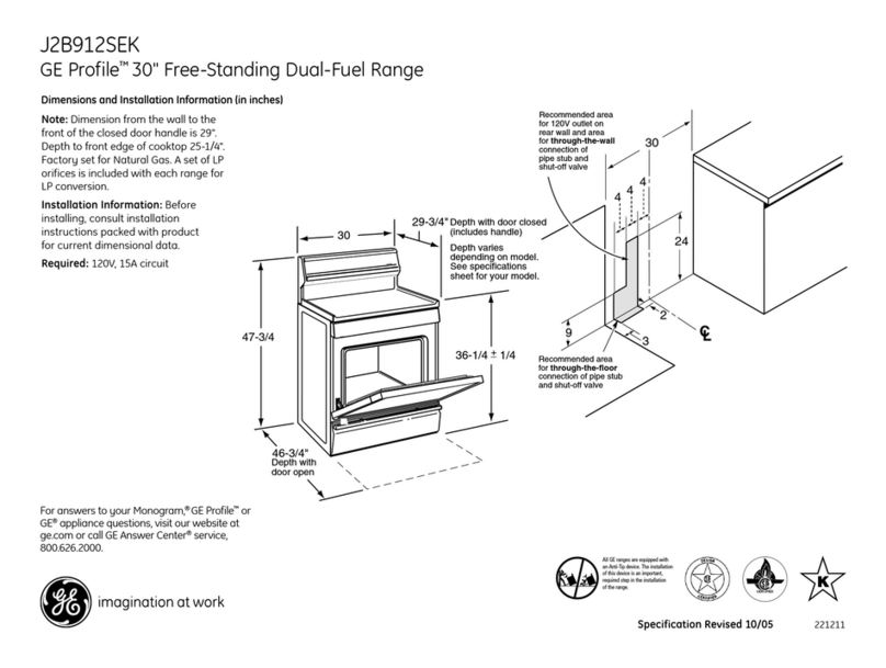 GE Profile J2B912SEKSS Manual