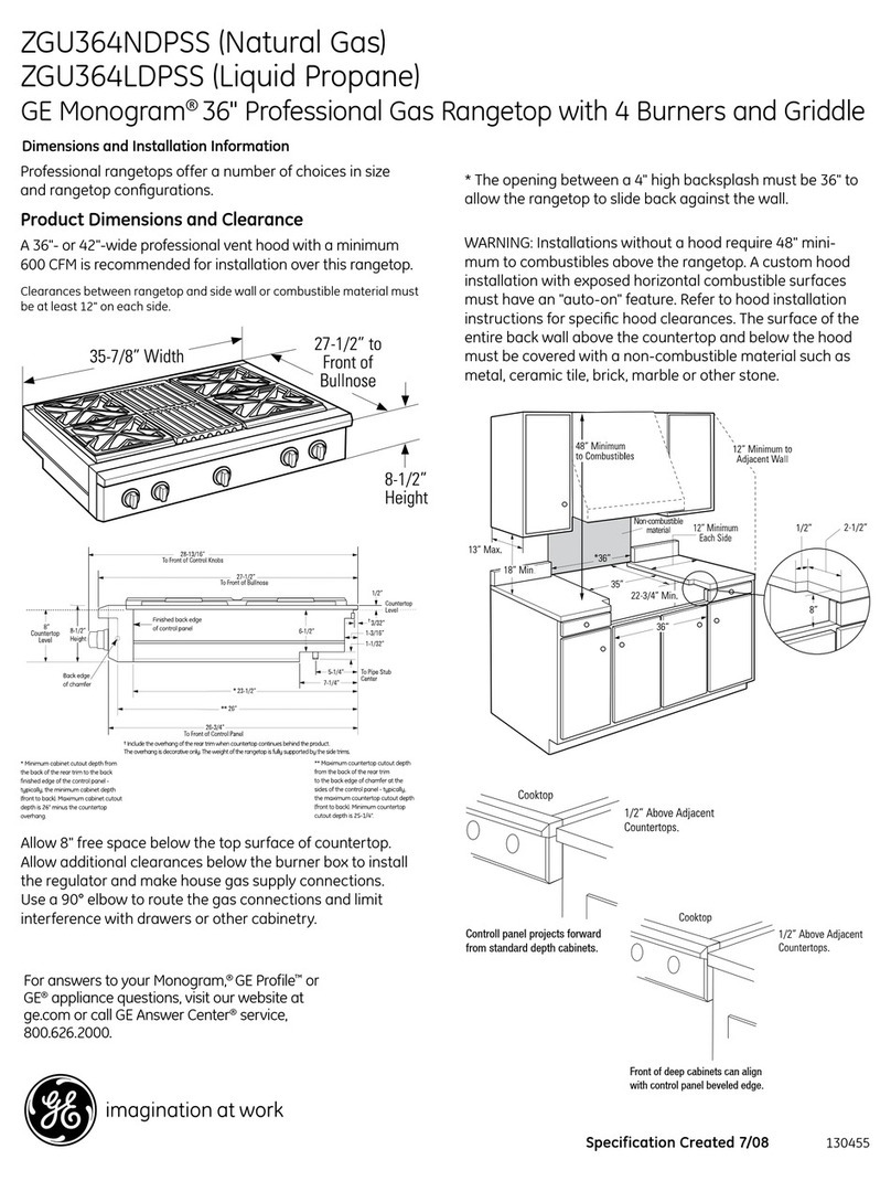 GE Monogram ZGU364NDPSS User manual
