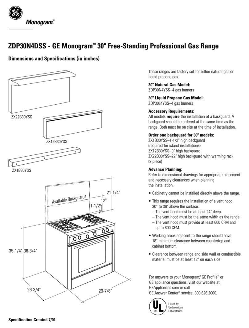 GE Monogram ZDP30N4DSS User guide