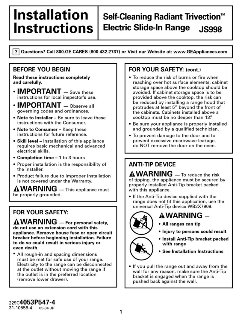 GE Profile JS998SKSS User manual