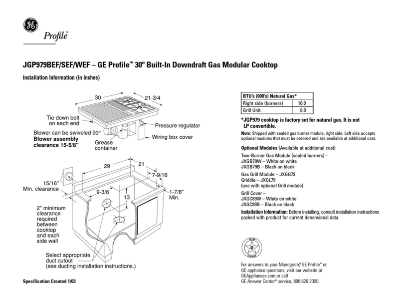 GE Profile JGP979BEF Service manual