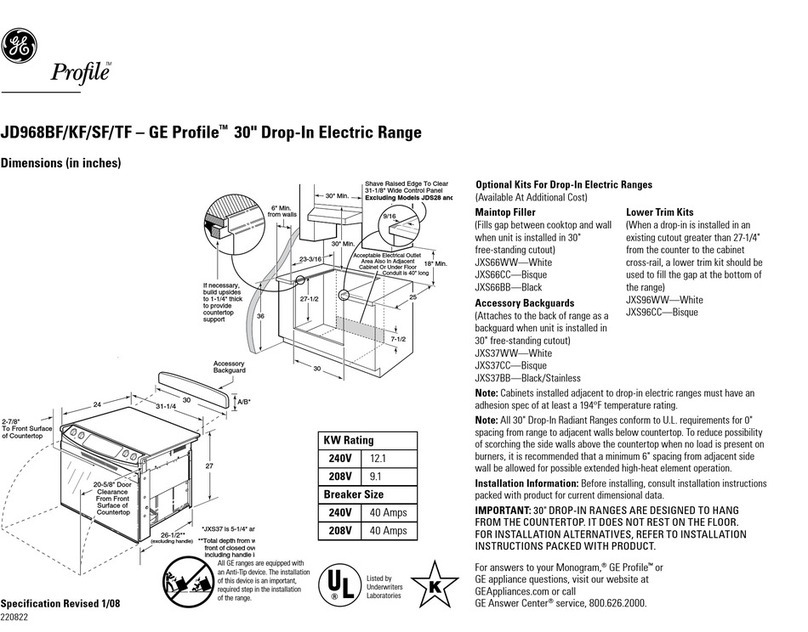 GE Profile JD968KFCC User manual