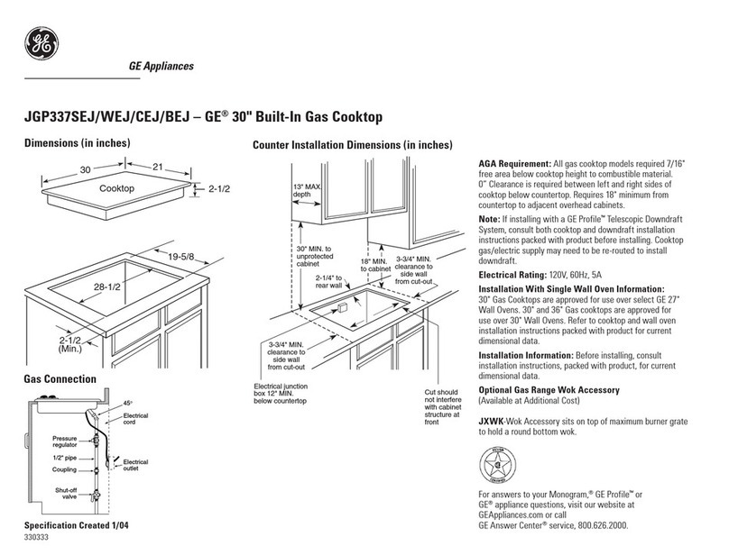 GE JGP337 User manual