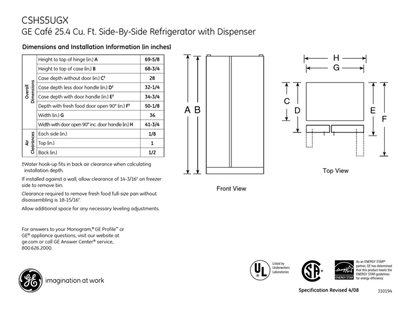 GE Cafe CSHS5UGXSS Manual