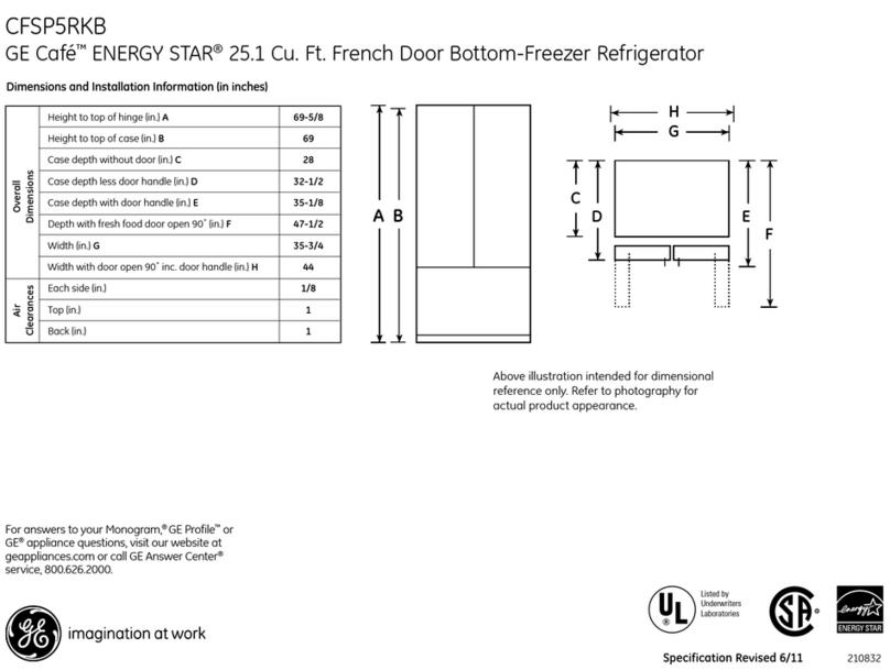 GE Cafe CFSP5RKBSS Manual GE Cafe CFSP5RKBSS Manual