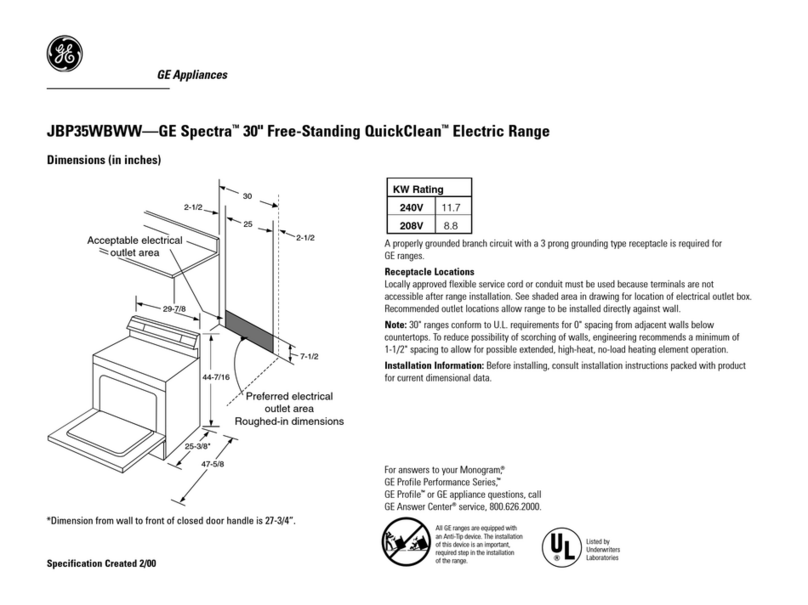 GE Spectra JBP35ED User manual