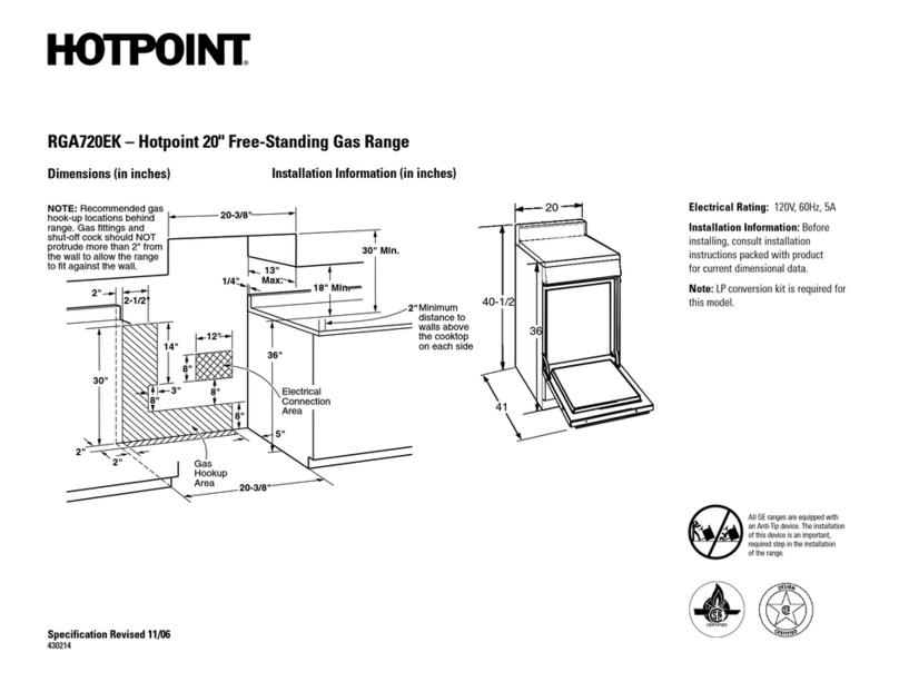 GE RGA720EKWH User manual