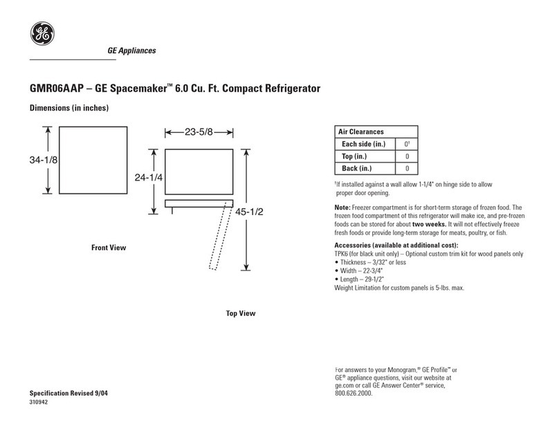 GE Spacemaker GMR06AAPWW User instructions GE Spacemaker GMR06AAPWW User instructions