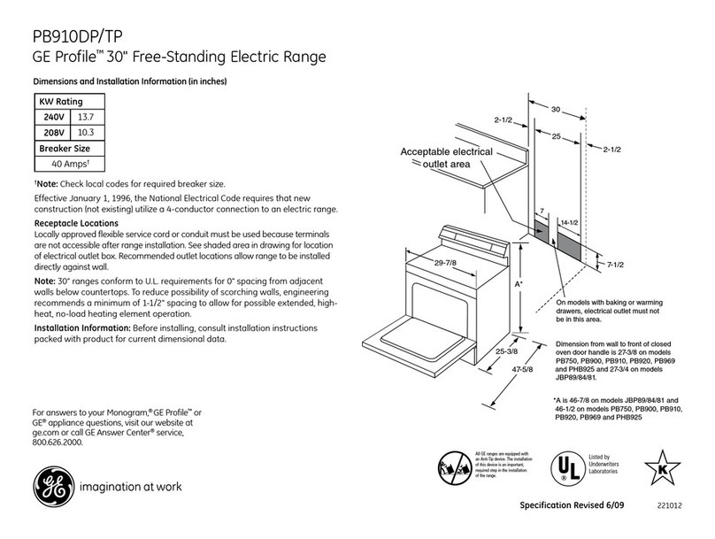 GE Profile PB910 Manual