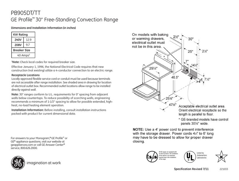 GE Profile PB905DT Manual
