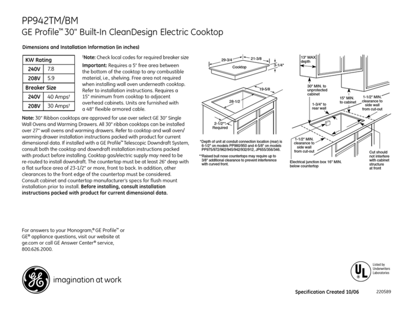 GE Profile PP942 Manual