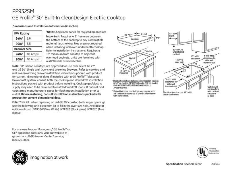 GE Profile PP932SMSS Manual GE Profile PP932SMSS Manual