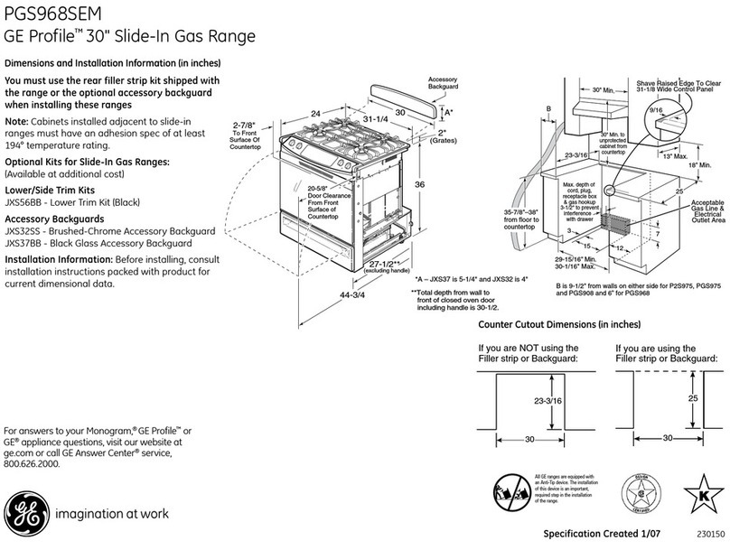 GE Profile PGS968SEMSS Manual