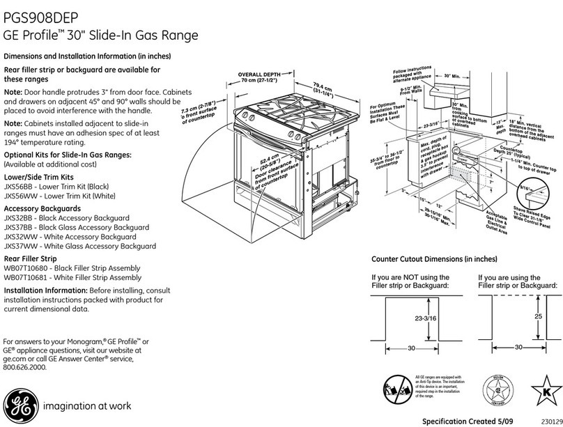 GE Profile PGS908DEP Manual