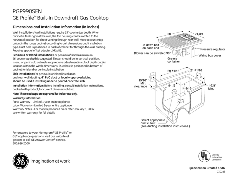 GE Profile PGP990SENSS User manual
