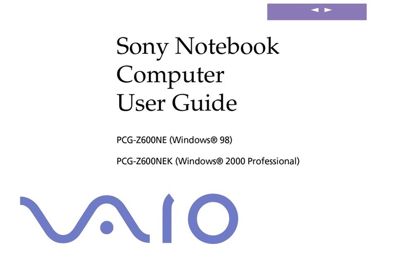 Sony VAIO PCG-Z600NEK User manual
